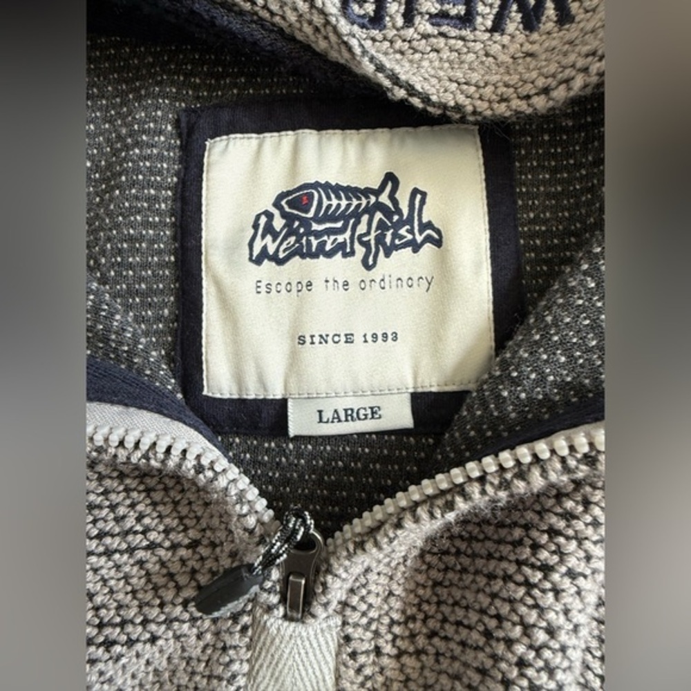 NWOT WEIRD FISH‎ QUARTER ZIP PULL OVER MENS SIZE LARGE - Picture 3 of 7